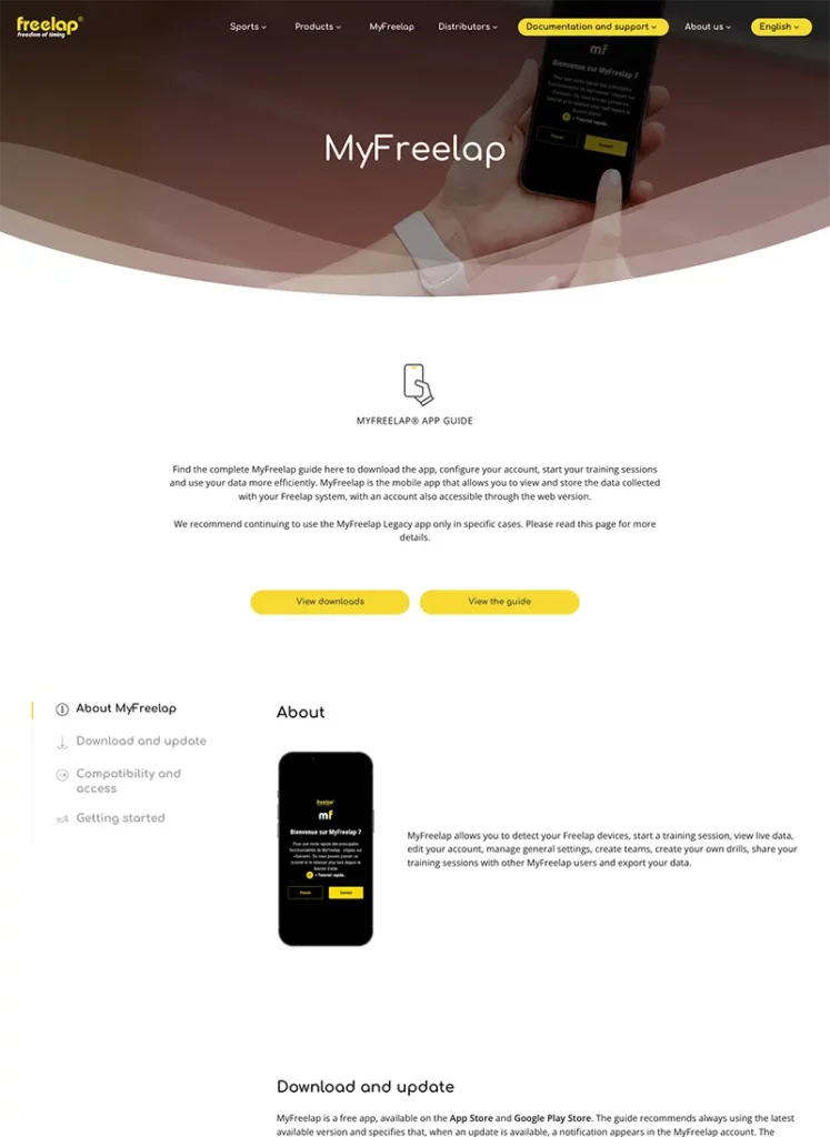 Freelap-site_internet_2026-Creavolution-myfreelap Web site Freelap 2026